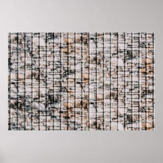 Wit en zwart abstract schilderij poster (Voorkant)