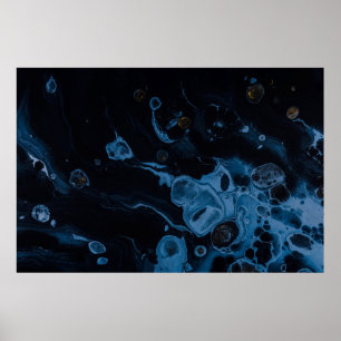 Wit en zwart abstract schilderij poster