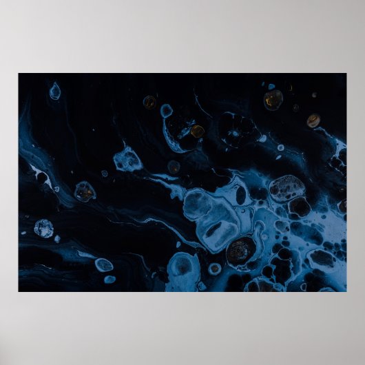 Wit en zwart abstract schilderij poster (Voorkant)