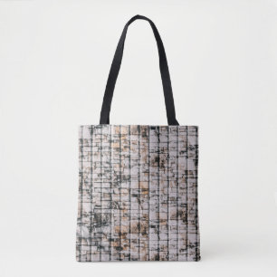 Wit en zwart abstract schilderij tote bag