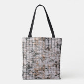 Wit en zwart abstract schilderij tote bag (Achterkant)