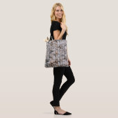 Wit en zwart abstract schilderij tote bag (Op model)