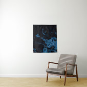 Wit en zwart abstract schilderij wandkleed (In situ)