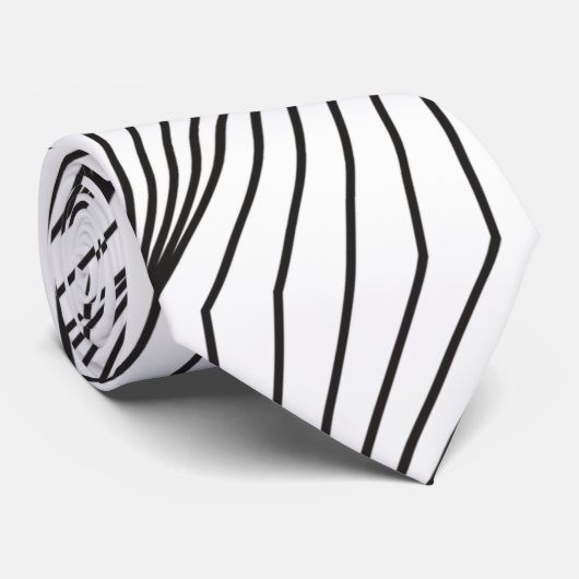 Wit en zwart Abstract Stropdas (Opgerold)