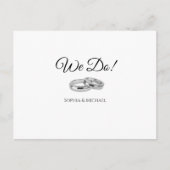 Wit en Zwart Affair-Bruiloft RSVP- Uitnodiging Po (Voorkant)