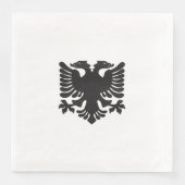Wit en zwart Albanees Eagle Papier servet (Voorkant)