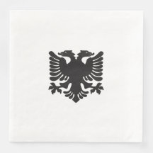 Wit en zwart Albanees Eagle Papier servet