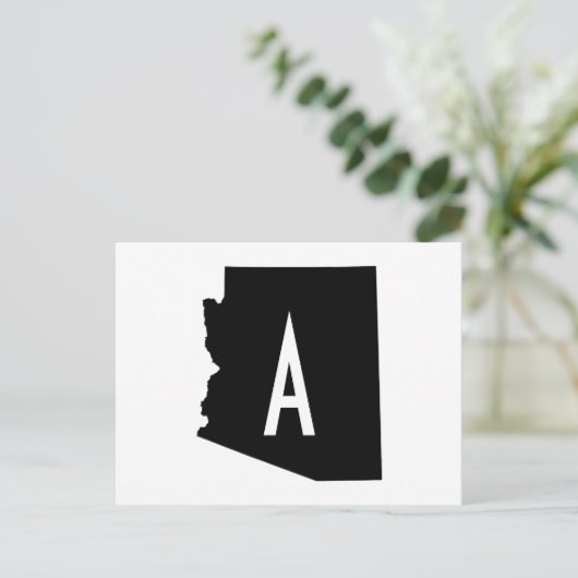 Wit en zwart Arizona Monogram Briefkaart (Staand voorkant)