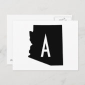 Wit en zwart Arizona Monogram Briefkaart (Voorkant / Achterkant)