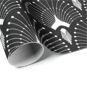 Wit en zwart art-decopatroon cadeaupapier (Rol Hoek)