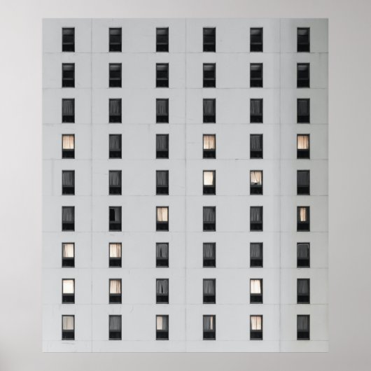 Wit en zwart betongebouw poster (Voorkant)