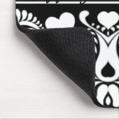 Wit en Zwart  Bloemen Bruiloft MousePad Muismat (Hoek)