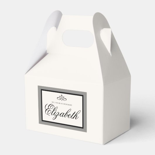 Wit en zwart bruiloft gunst doos bedankdoosjes (Voorkant Zijde)