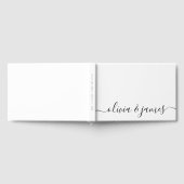 Wit en Zwart Calligrafiescript Weddenschap Gastenboek (Volledig)