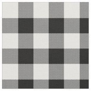 Wit en zwart Chevron Buffalo Plaid Stof