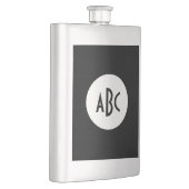 Wit en Zwart Cirkel Monogram Heupfles (Rechts)