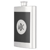 Wit en Zwart Cirkel Monogram Heupfles (Links)