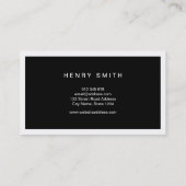 Wit en Zwart Corporate Modern Professional Visitekaartje (Achterkant)