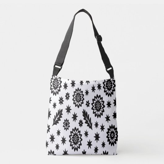 Wit en Zwart Crossbody Tas met Sterren (Voorkant)