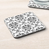 Wit en zwart Damask Bier Onderzetter (Linkerzijde)