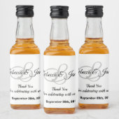 Wit en zwart dank u bruiloft likeurfles etiket (Flessen)