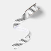 Wit en zwart diagonaal gestreept grosgrain lint (Achterkant)