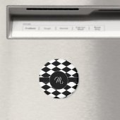 Wit en zwart diamantpatroon magneet (Insitu (Vaatwasser))