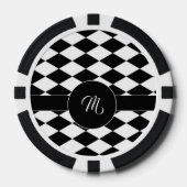 Wit en zwart diamantpatroon poker chips (Voorkant)