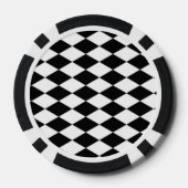Wit en zwart diamantpatroon poker chips (Achterkant)