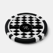 Wit en zwart diamantpatroon poker chips (Enkel)