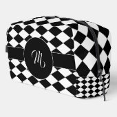 Wit en zwart diamantpatroon toilettasje (Rechterhoek)