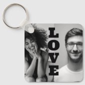 Wit en zwart fotokoppel Valentijnsgeschenk  Sleutelhanger (Voorkant)