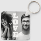 Wit en zwart fotokoppel Valentijnsgeschenk  Sleutelhanger (Achterkant)