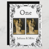  wit en zwart fotolijstnummer kaart (Voorkant / Achterkant)