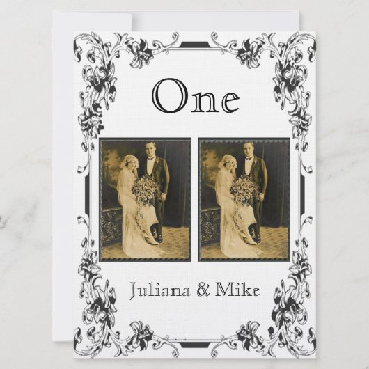  wit en zwart fotolijstnummer kaart (Voorkant)