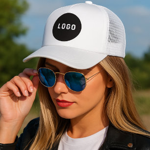Wit en Zwart Gebruik Je Logo Trucker Pet