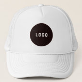 Wit en Zwart Gebruik Je Logo Trucker Pet (Voorkant)