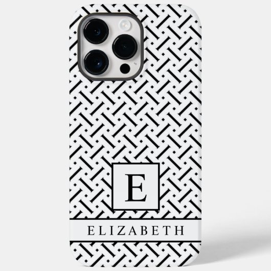 wit en zwart geometrisch patroon Case-Mate iPhone case (Achterkant)