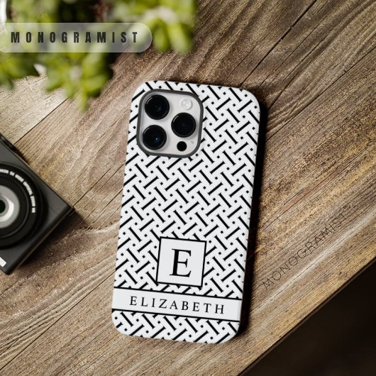 wit en zwart geometrisch patroon Case-Mate iPhone case