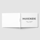 Wit en Zwart Geometrische Retro Naam Bruiloft Gastenboek (Volledig)