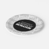 Wit en zwart gepersonaliseerd Afstuderen Papieren Bordje (Gekanteld)