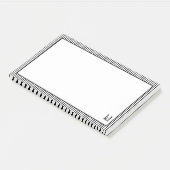 Wit en Zwart Gestreepte Rand | Monogram Post-it® Notes (Schuin)