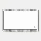 Wit en Zwart Gestreepte Rand | Monogram Post-it® Notes (Voorkant)