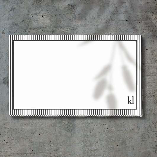 Wit en Zwart Gestreepte Rand | Monogram Post-it® Notes