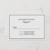 Wit en zwart getextureerde RSVP-Kaart RSVP Kaartje (Voorkant / Achterkant)