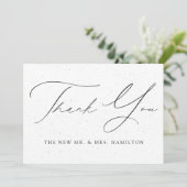 Wit en zwart gevlekt huwelijk bedankkaart (Staand voorkant)