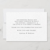 Wit en zwart gevlekt huwelijk bedankkaart (Achterkant)