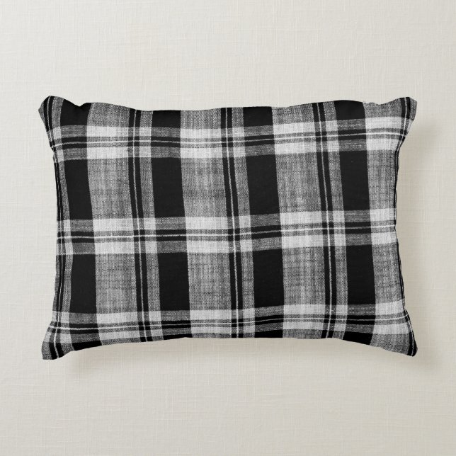 Wit en zwart gevriesdroogd textiel voor accent kussen (Voorkant)