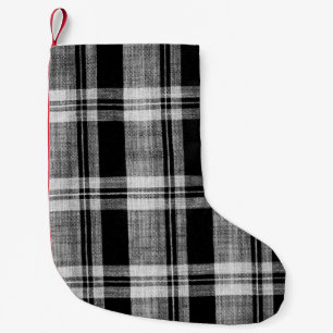 Wit en zwart gevriesdroogd textiel voor kleine kerstsok