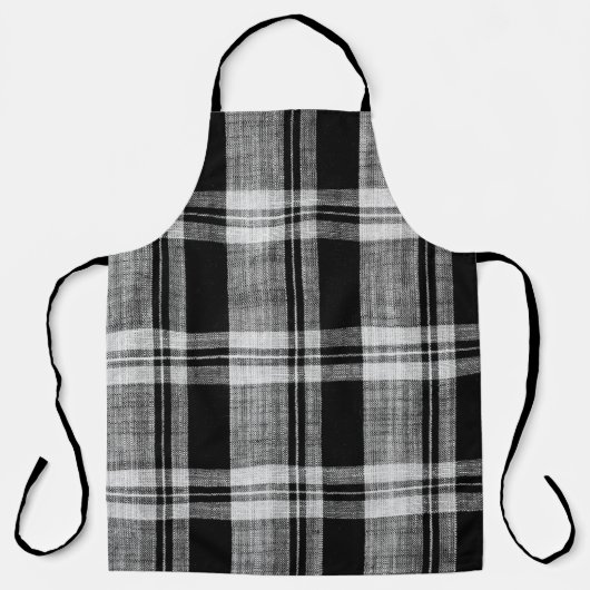 Wit en zwart gevriesdroogd textiel voor schort (Voorkant)